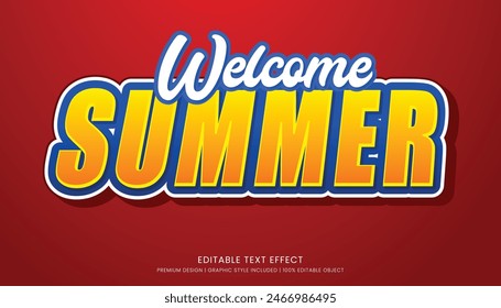 welcome summer editable text effect template