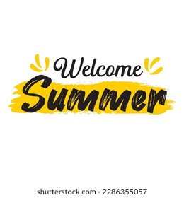 welcome summer letter logo template. Vector summer welcome typographic illustration, welocome summer 