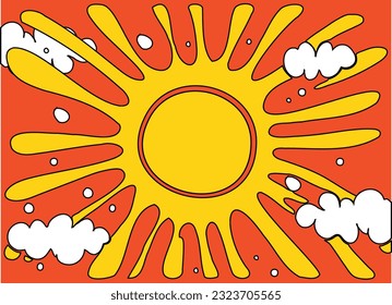 Welcome Summer season Abstract cartoon Summer splash Background Vector design greetings idea