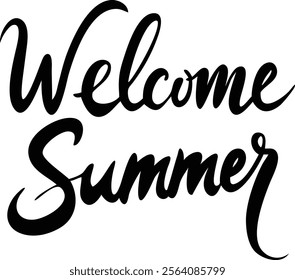 Welcome Summer text, Bright, Sunny Days and Outdoor Adventures