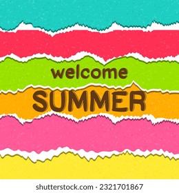 welcome summer time vector background. suitable for card , banner, or poster