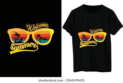 welcome Summer t-shirt design . SVG svg