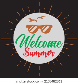 welcome summer t-shirt design vector file