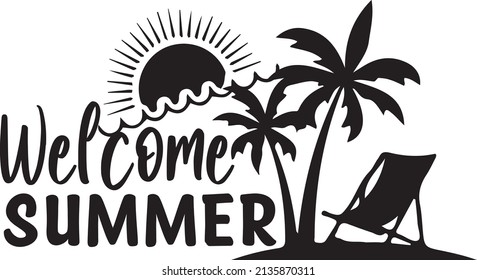 welcome summer t-shirt design vector file