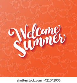 Welcome summer type design. EPS 10 vector.