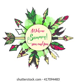 Welcome summer typographic background 