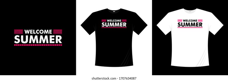 welcome summer typography t-shirt design