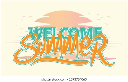welcome summer - vector design