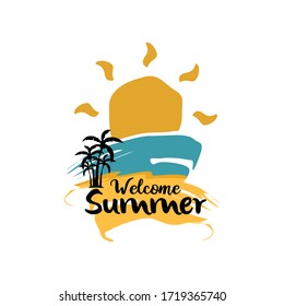 Willkommen Sommer-Vektorgrafik-Design