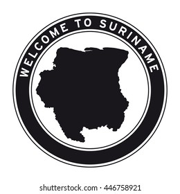 Welcome to Suriname vector logo sticker button