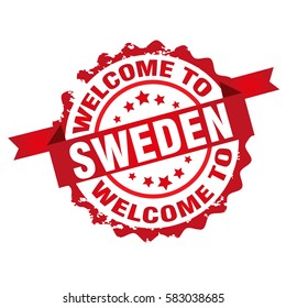 Welcome to Sweden stamp.Sign.Seal.Logo