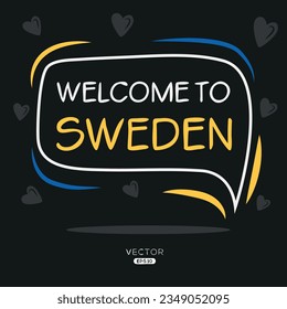 Welcome to Sweden, Vector Illustration.