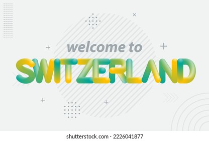 Welcome To Switzerland. Creative Typography with 3d Blend effect