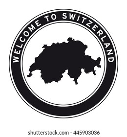 Welcome to Switzerland vector logo sticker button