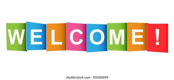 Welcome tag. Market message. Flat vector illustration on white background