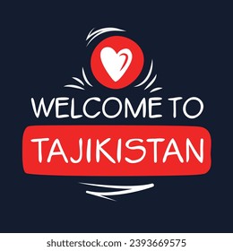 Welcome to Tajikistan, Vector Illustration.