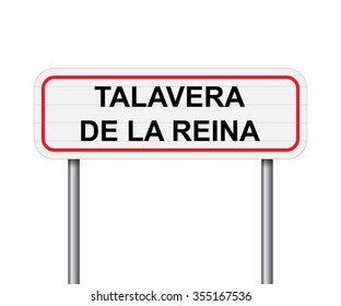 Welcome to Talavera de la Reina, Spain road sign vector