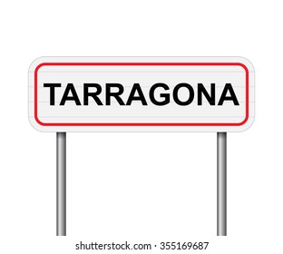 Welcome to Tarragona, Spain road sign vector