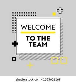 Welcome to the Team Banner with Abstract Pattern on Grey Background. Headhunting and Human Resource Research, Concept for Job Hiring Agency, Employment and Teamwork Sociability. Vector Illustration