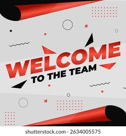 Welcome to the Team design with contemporary minimalist style for HR announcements and workplace introductions. Ideal for digital media, printed materials and office decor