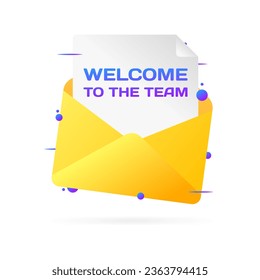 Welcome to the team envelope. Flat, color, envelope with a letter, welcome to the team icon. Vector illustration