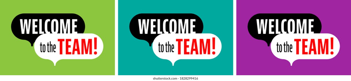 Welcome Team Green Purple Banner Stock Vector (Royalty Free) 1828299416 ...