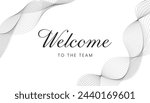 Welcome To The Team handwritten lettering vector template for banner, Poster, Print, Invitation, Party, Postcard, Sticker or Web Product.