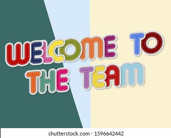 Welcome Team Letters Banner Border Stitches Stock Vector (Royalty Free ...