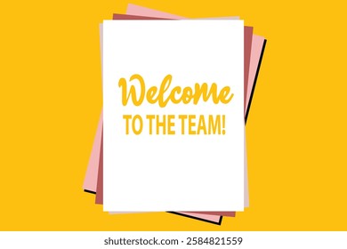 Welcome to the team on business file concept vector illustration design background