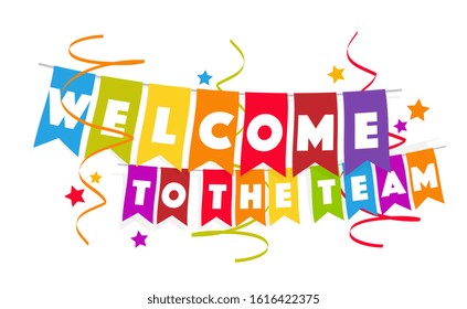 Welcome Team On Colorful Garlands Stock Vector (Royalty Free ...