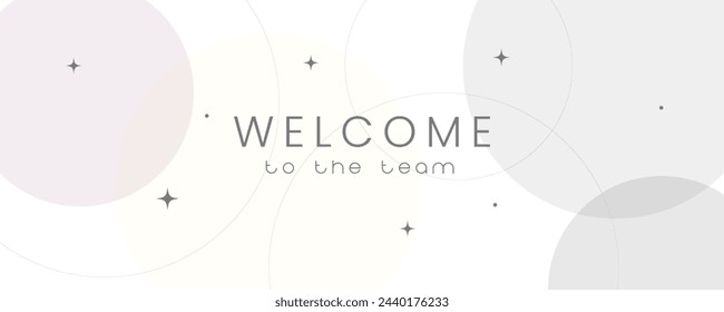 bienvenido al equipo en el fondo simple de la bandera de la estética minimalista