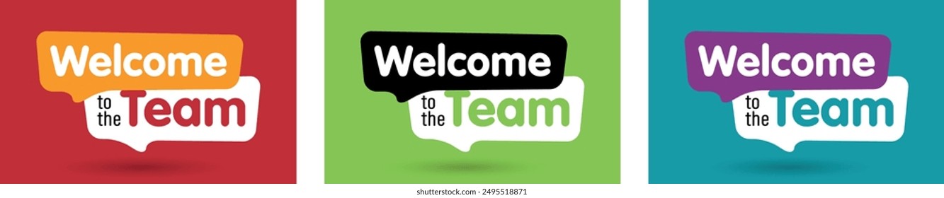 Welcome to the team on speech bubble