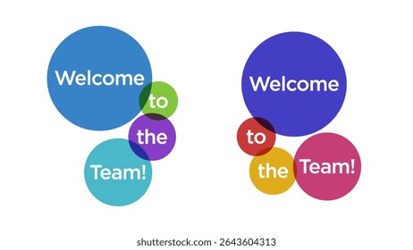 Welcome to the team on speech bubble. Welcome to the team template for greetings for new employee or member. Vector illustration.