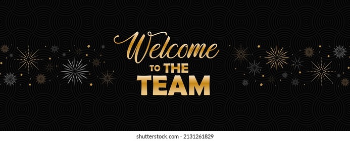 welcome to the team on white background