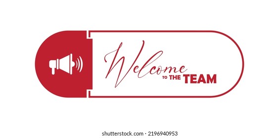 welcome to the team on white background