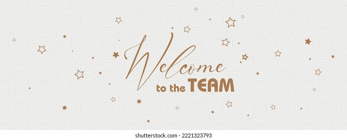 welcome to the team on white background