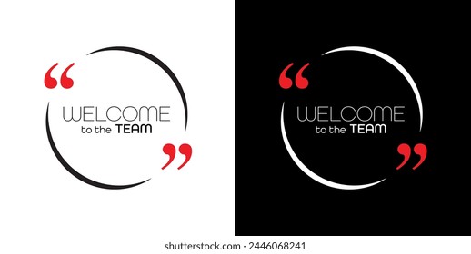 welcome to the team on white background