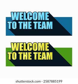 Welcome to the team. Text with long shadow
