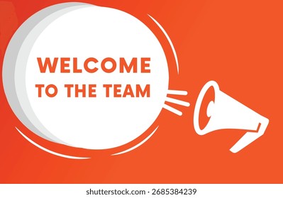 Bienvenido al equipo de burbujas de color blanco. Vector aislado Fondo colorido. Símbolo plano para Anuncio publicitario social.