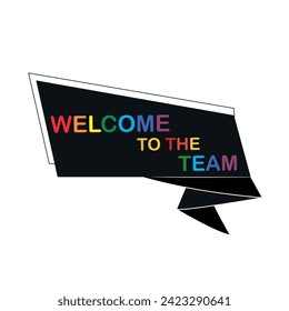 Bienvenidos al equipo escrito sobre la burbuja de la voz. Cartel publicitario. Ilustración de material vectorial.
