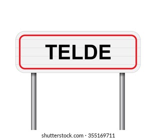 Welcome to Telde, Spain road sign vector