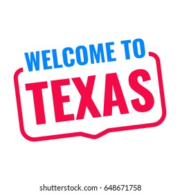 Welcome to Texas. Badge icon. Flat vector illustration on white background.