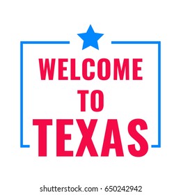 Welcome to Texas. Badge stamp. Flat vector illustration on white background.