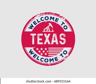 Welcome to Texas Oil Rig Street Sign Badge Sign Stars Stripes