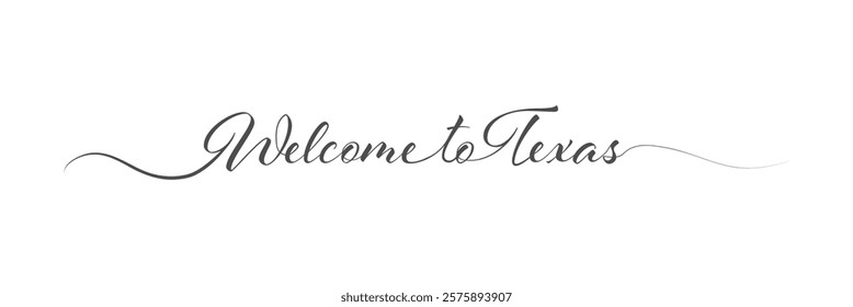 Welcome to Texas. One-line welcome sign. A design element for a creative idea