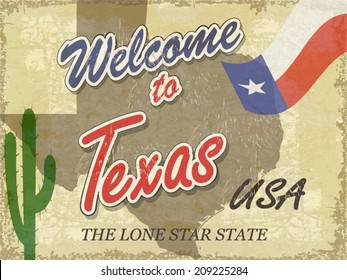 Welcome to Texas retro background.