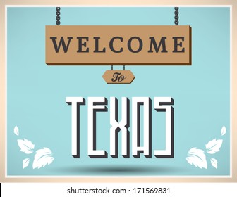 Welcome to TEXAS sign, vector design.