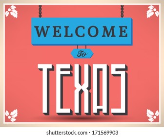 Welcome to TEXAS sign, vector design.