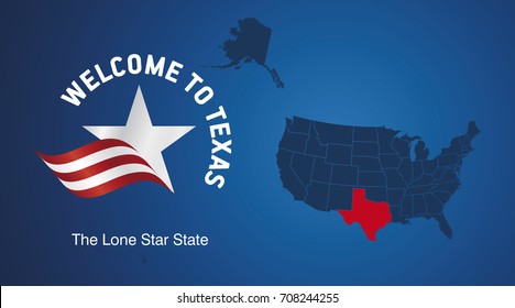 Welcome to Texas USA map banner logo icon