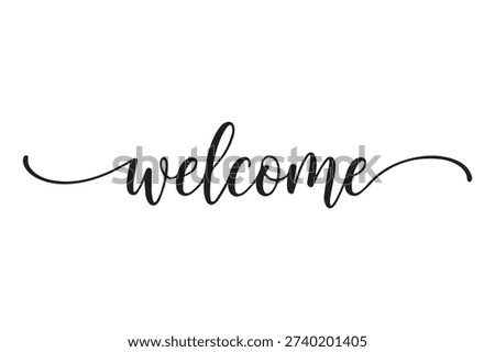 Welcome Text Calligraphy vector design